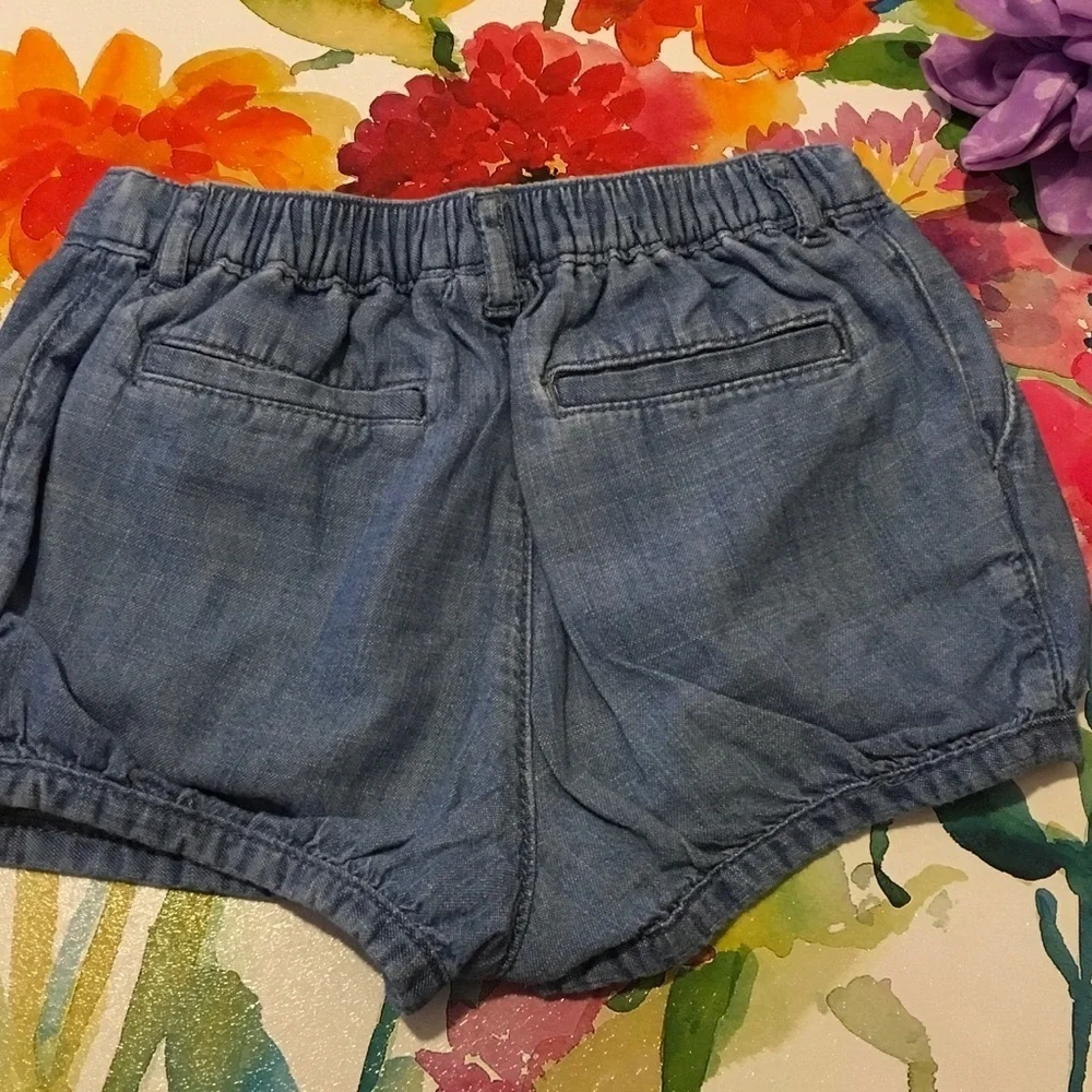 Baby gap gorgeous floral top& blue shorts set girls size 5 GUC..